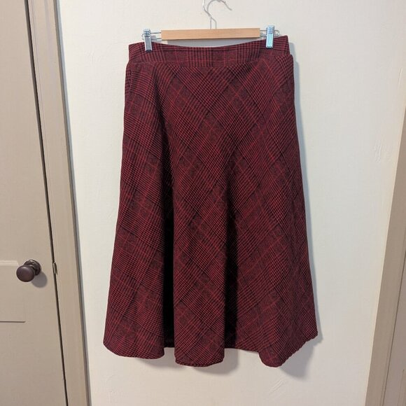 Cabincore Tartan Plaid Wool Skirt A Line Rockabilly Academia Idealsanxun - Picture 3 of 12